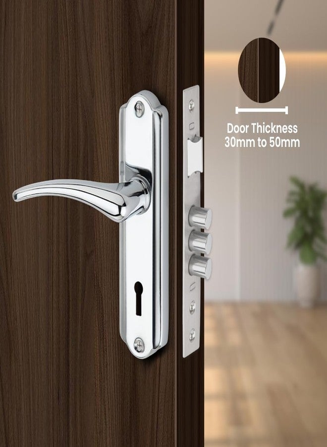 لينك قفل نقر Link Regalia | للأبواب الرئيسية والداخلية في المساحات السكنية والتجارية | طقم مقبض متين 8 بوصات مع إمكانية فتح القفل بالمفتاح من كلا الجانبين، 3 مفاتيح، جسم قفل بستة أذرع | تشطيب من الفولاذ المقاوم للصدأ | ضمان لمدة سنتين - Image 2